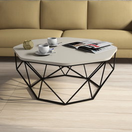 Hanah Home Diamond Mesa de Centro Crema